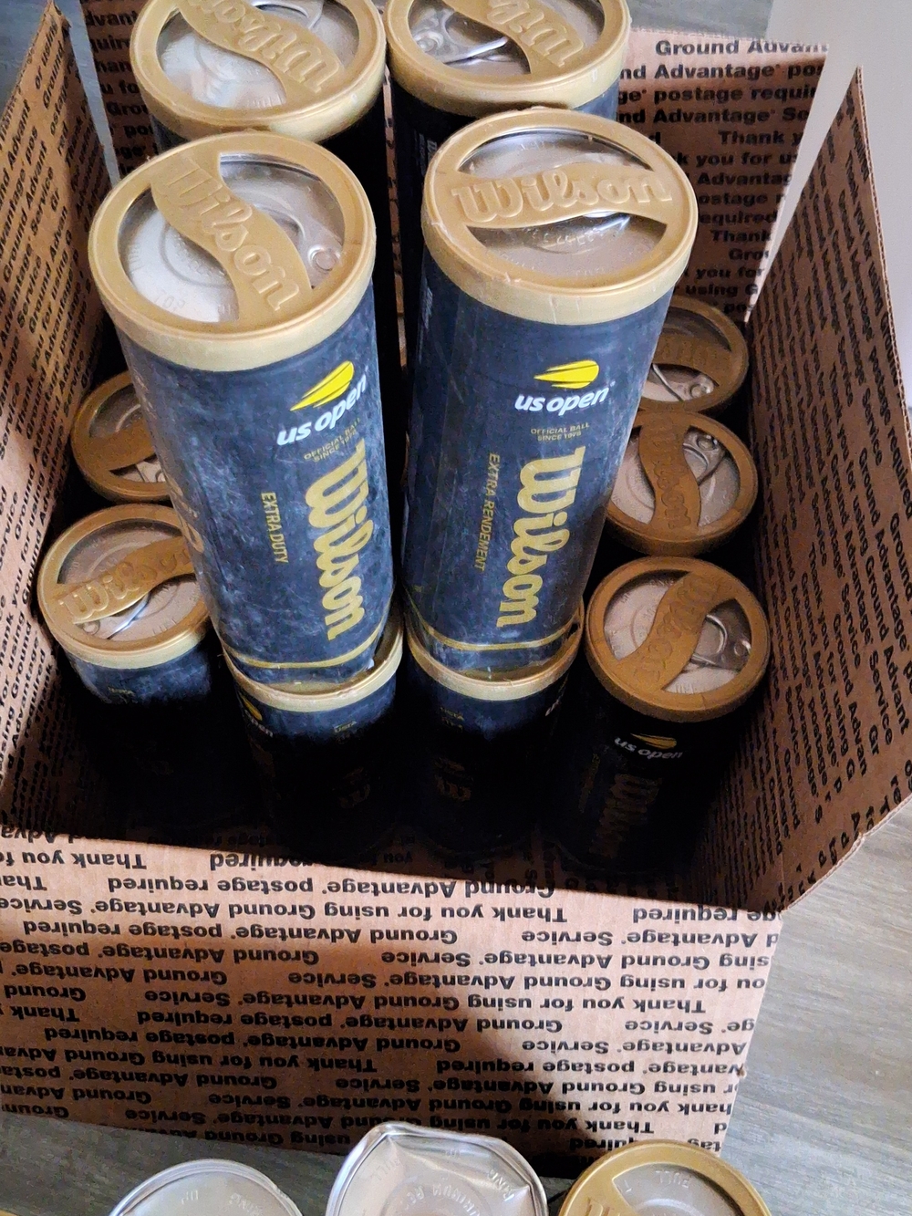 Wilson US Open Tennis Ball Cans - Black and Gold